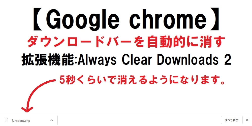 Chromeでダウンロード完了後にウィンドウ下のダウンロードバーを自動的に消す拡張機能 Dl後のバーが邪魔 ソロ学
